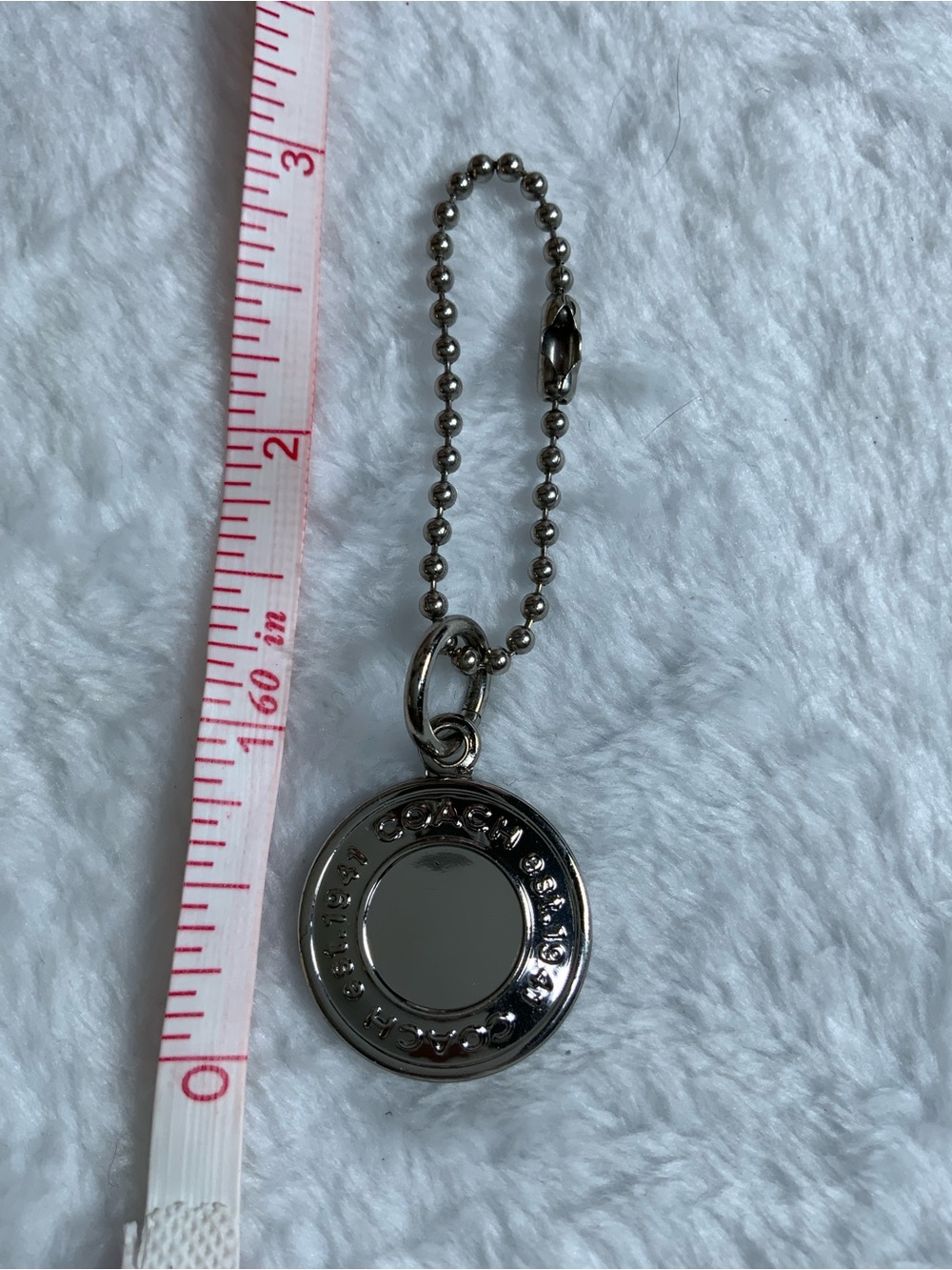 Coach Silver-Tone Round Keychain Charm (92)